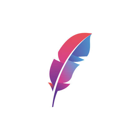 Simple Colorful Feather Icon Illustration Design, Creative Feather Symbol Template Vectorのイラスト素材