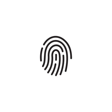 Simple Flat Fingerprint Icon Illustration Design, Fingerprint Scan Symbol Template Vectorのイラスト素材