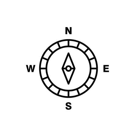 Simple Compass Icon Illustration Design, Circle Compass Symbol With Wind Direction Template Vectorのイラスト素材