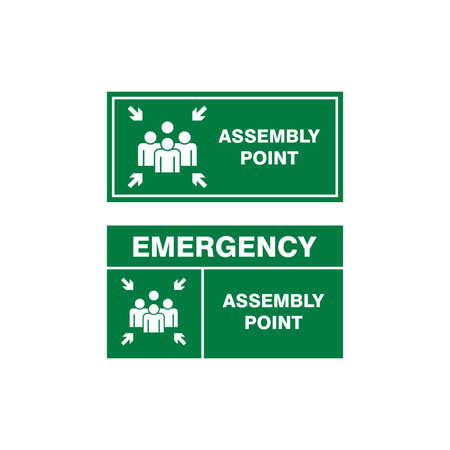 simple green assembly point sign template vectorのイラスト素材