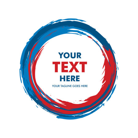 abstract blue and red circle brush design, colorful circle brush with copy space for text template vectorのイラスト素材