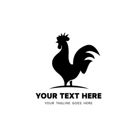 simple rooster logo design, modern rooster icon vectorのイラスト素材