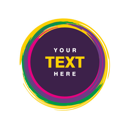 abstract colorful circle brush design, colorful circle brush with copy space for text template vectorのイラスト素材