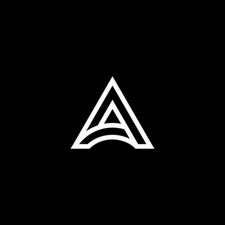 Modern Letter A Logo Design with Orange Color Isolated on White Background, Simple Triangle A Logo Inspiration Template Vectorのイラスト素材