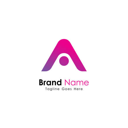 Modern Letter A Logo Design with Purple Color Isolated on White Background, Simple A Logo Inspiration Template Vectorのイラスト素材