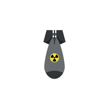 flat nuclear bomb illustration design, nuclear bomb icon vector