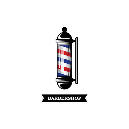 barbershop lamp illustration vector, barbershop logo designのイラスト素材