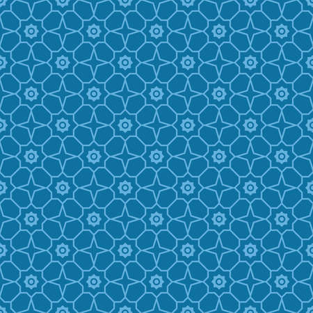 seamless blue islamic pattern design template vector