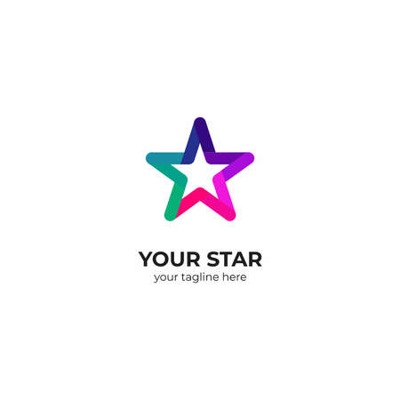 colorful star logo design template vector, star logo inspirationのイラスト素材