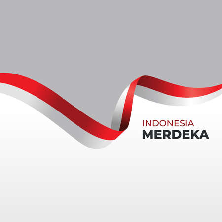 indonesia waving flag element template vectorのイラスト素材