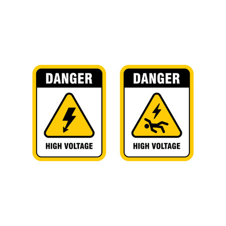 simple high voltage sign template vector, high voltage warning symbolのイラスト素材