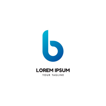 Simple Letter B Logo Design, Modern Blue B Initial Symbol Vectorのイラスト素材