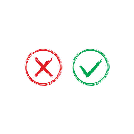 set of abstract grungy check mark symbol template vectorのイラスト素材