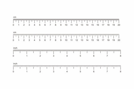 simple cm and inch ruler vector illustrationのイラスト素材