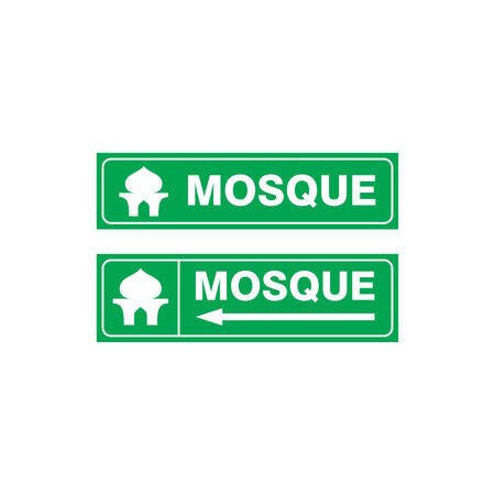 green mosque sign vector, simple mosque symbol designのイラスト素材