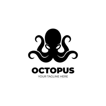 simple flat octopus logo designのイラスト素材