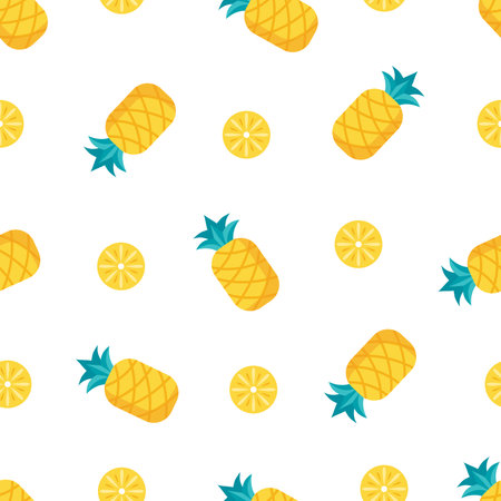 simple pineapple seamless pattern design vectorのイラスト素材