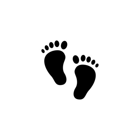 Silhouette of Baby Foot Step Illustrationのイラスト素材