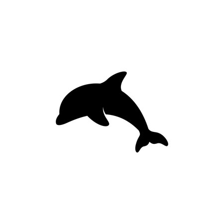simple dolphin icon illustration vectorのイラスト素材