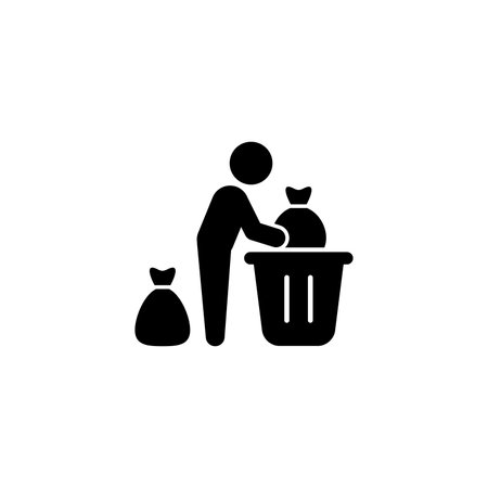 people throw garbage icon illustration vectorのイラスト素材
