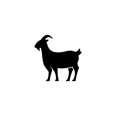 simple goat icon illustration vector, goat silhouetteのイラスト素材