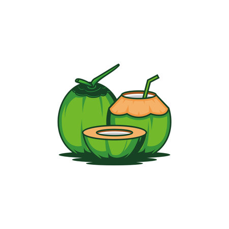 simple coconut logo illustration vectorのイラスト素材