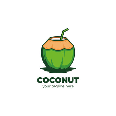 simple coconut drink logo illustration vectorのイラスト素材
