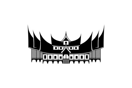 rumah gadang silhouette illustration vectorのイラスト素材