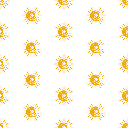 simple cute sun seamless pattern vectorのイラスト素材