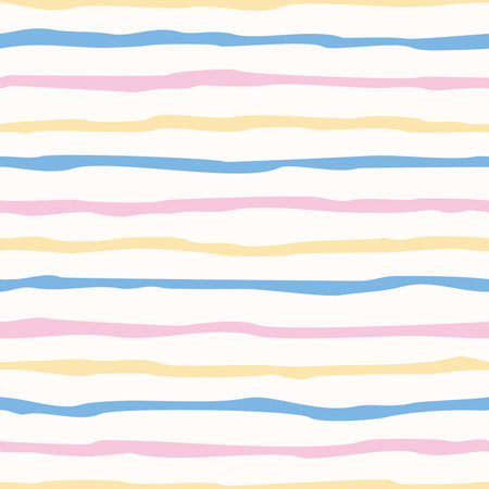 abstract hand drawn stripe seamless pattern vector, cute stripe background with pastel colorのイラスト素材