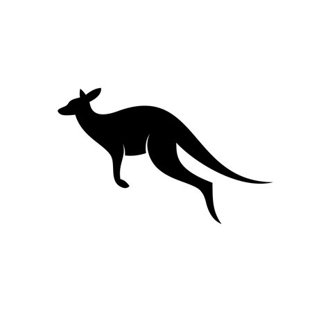 jumping kangaroo icon illustration design, kangaroo silhouetteのイラスト素材