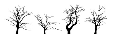 various dead tree silhouette collectionのイラスト素材