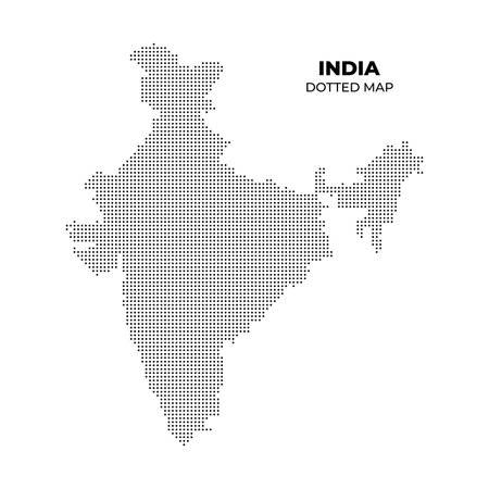 black halftone dotted india map illustration vectorのイラスト素材