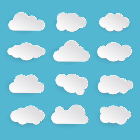 various simple 3d cloud collectionのイラスト素材