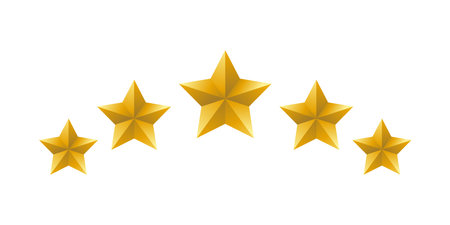 golden five star rating illustration template vectorのイラスト素材