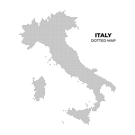 map of Italy with dotted styleのイラスト素材
