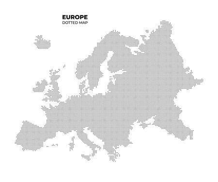 map of Europe with dotted styleのイラスト素材