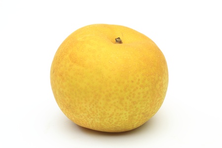 Japanese pear in a white backgroundの写真素材