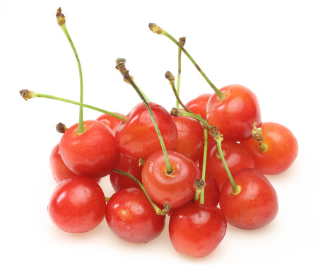Cherries in a white backgroundの写真素材