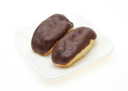 Eclair on a dish