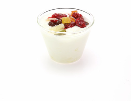 Yogurt with dry fruitsの写真素材