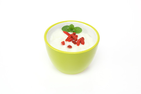 Yogurt with Goji berryの写真素材