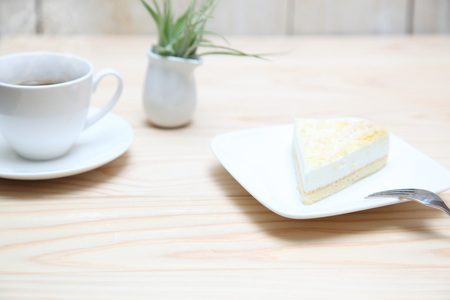 Cheesecake on a dishの写真素材