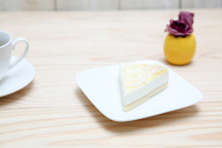 Cheesecake on a dishの写真素材