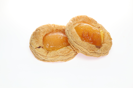 apple pie in a white backgroundの写真素材