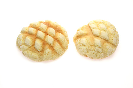 melon shaped bun in a white background