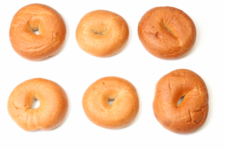 bagels in a white backgroundの写真素材