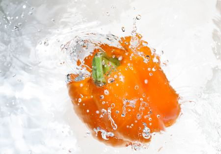 paprikas into the waterの写真素材