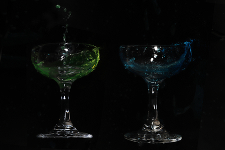 water splashing from glassの写真素材