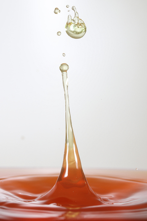 High speed photography of water crown.の写真素材